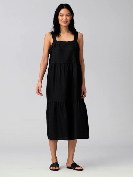 Organic Linen Tiered Dress | EILEEN FISHER