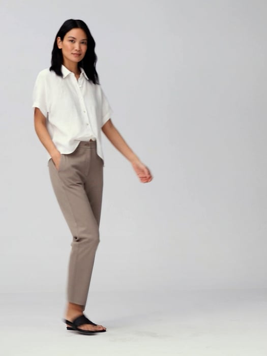 Cotton Blend Ponte Slim Pant