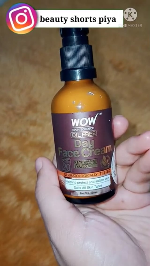 Wow Skin Science Oil Free Day Face Cream SPF 20 Review | Affordable Sunscreen | Sunscreen