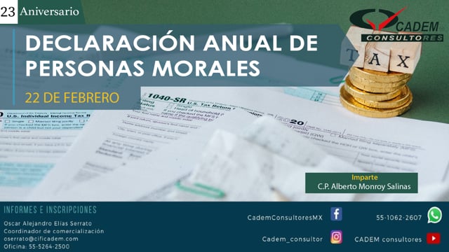 CADEM Consultores | Declaración Anual De Personas Morales