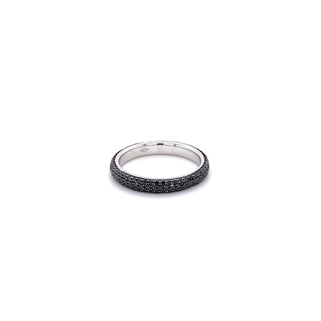 0.85 carat eternity ring (full set) in white gold with black diamonds