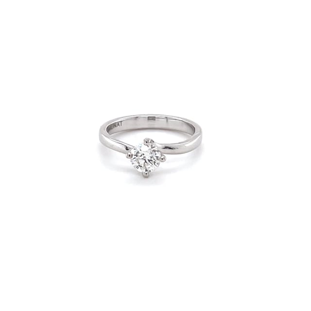 0.70 karaat diamanten solitaire ring in wit goud