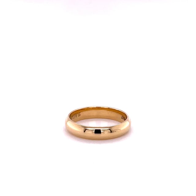 Wedding ring with a domed surface of 4.00 mm in yellow gold