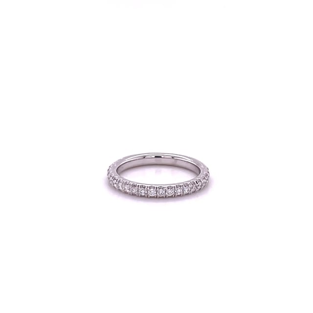 0.35 carat eternity ring (half set) in white gold with round diamonds