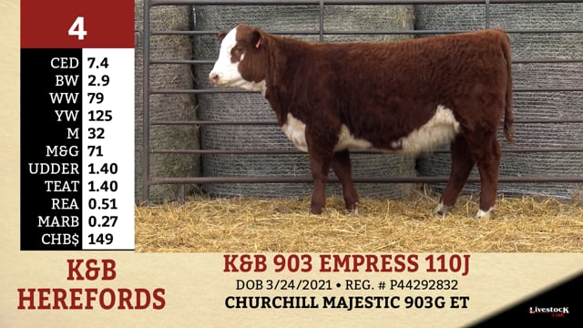 Lot #4 - K&B 903 EMPRESS 110J