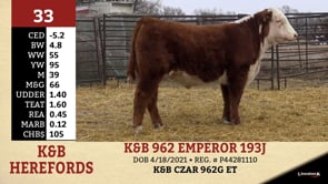 Lot #33 - K&B 962 EMPEROR 193J