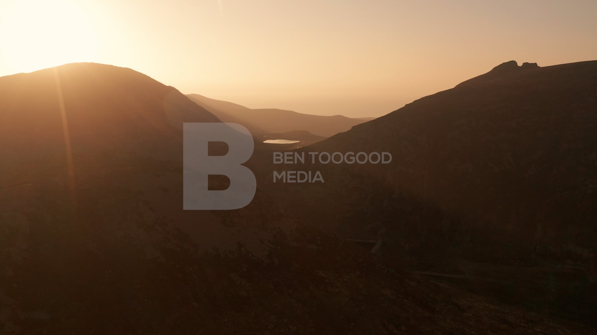 Ben Crom Reservoir at sunset, Mourne Mountains