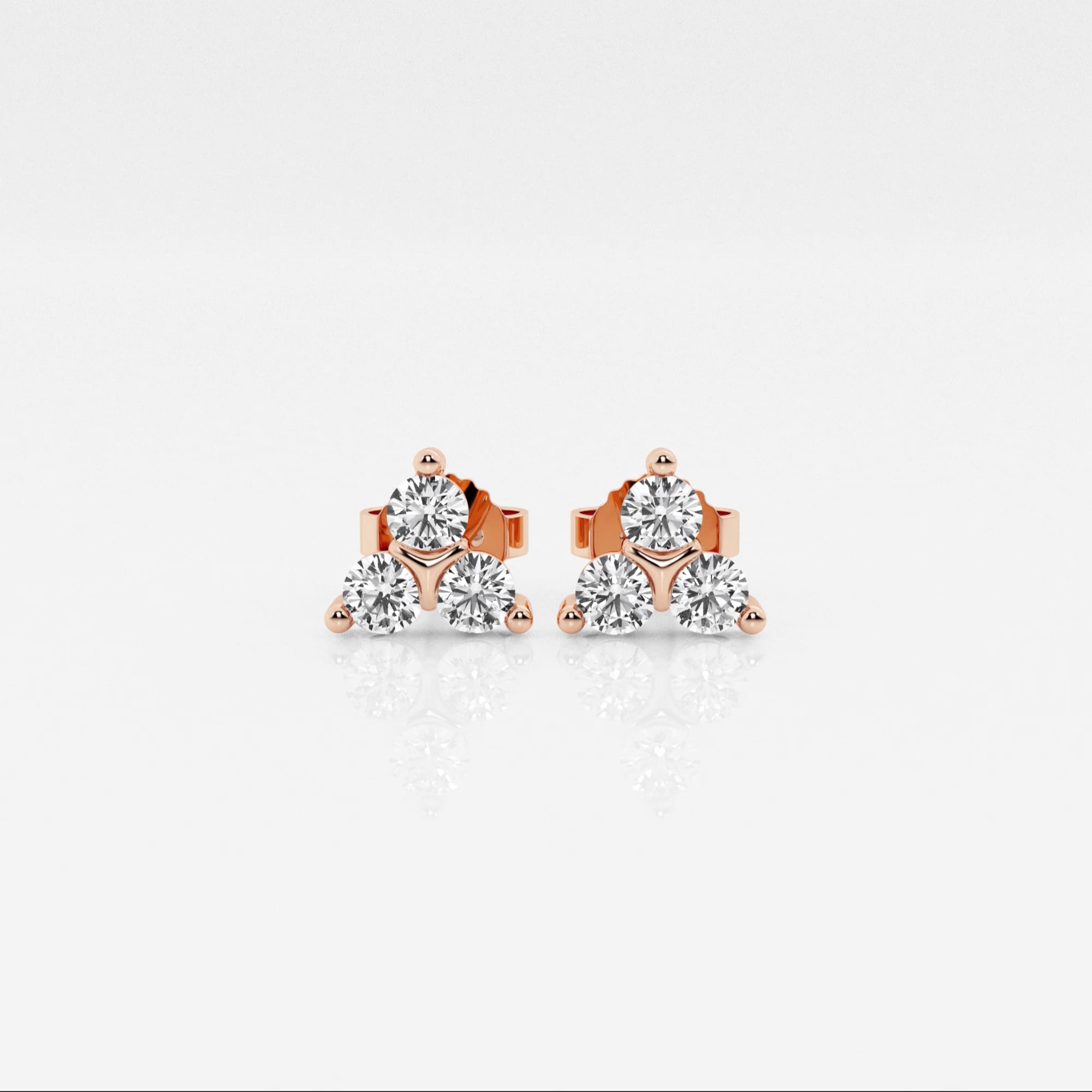product video for 1 ctw Round Lab Grown Diamond Three-Stone Fashion Earrings