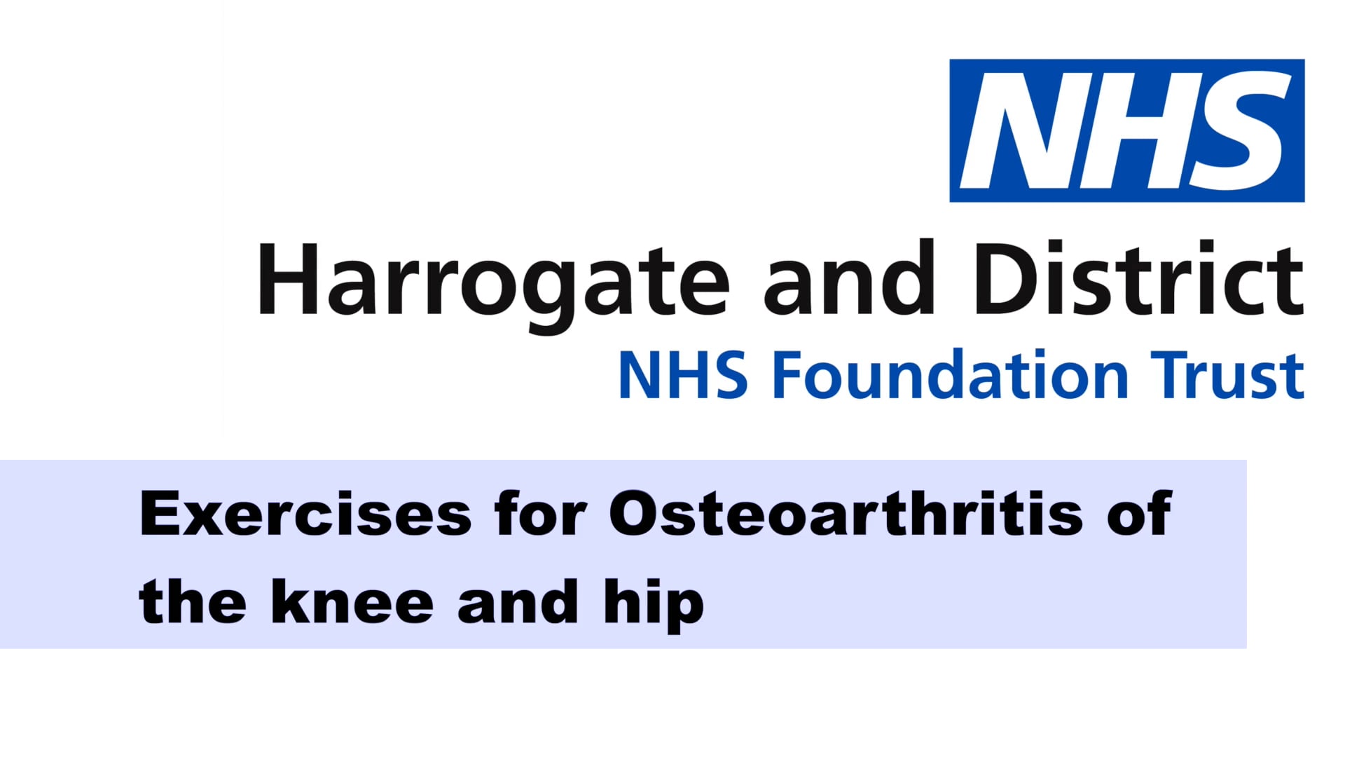 Exercise for Osteoarthritis 
