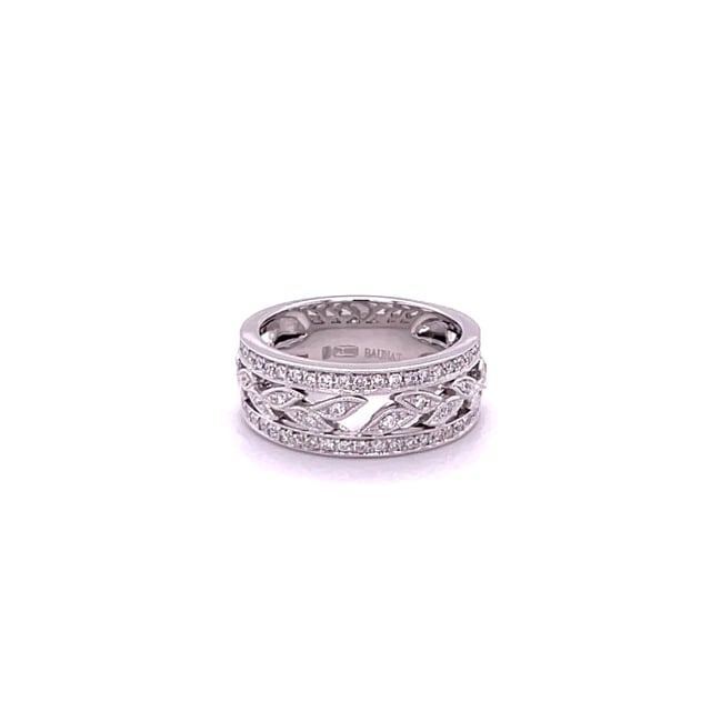 0.35 Karat Memoire Ring mit kleinen Blättern aus Platin mit runden Diamanten