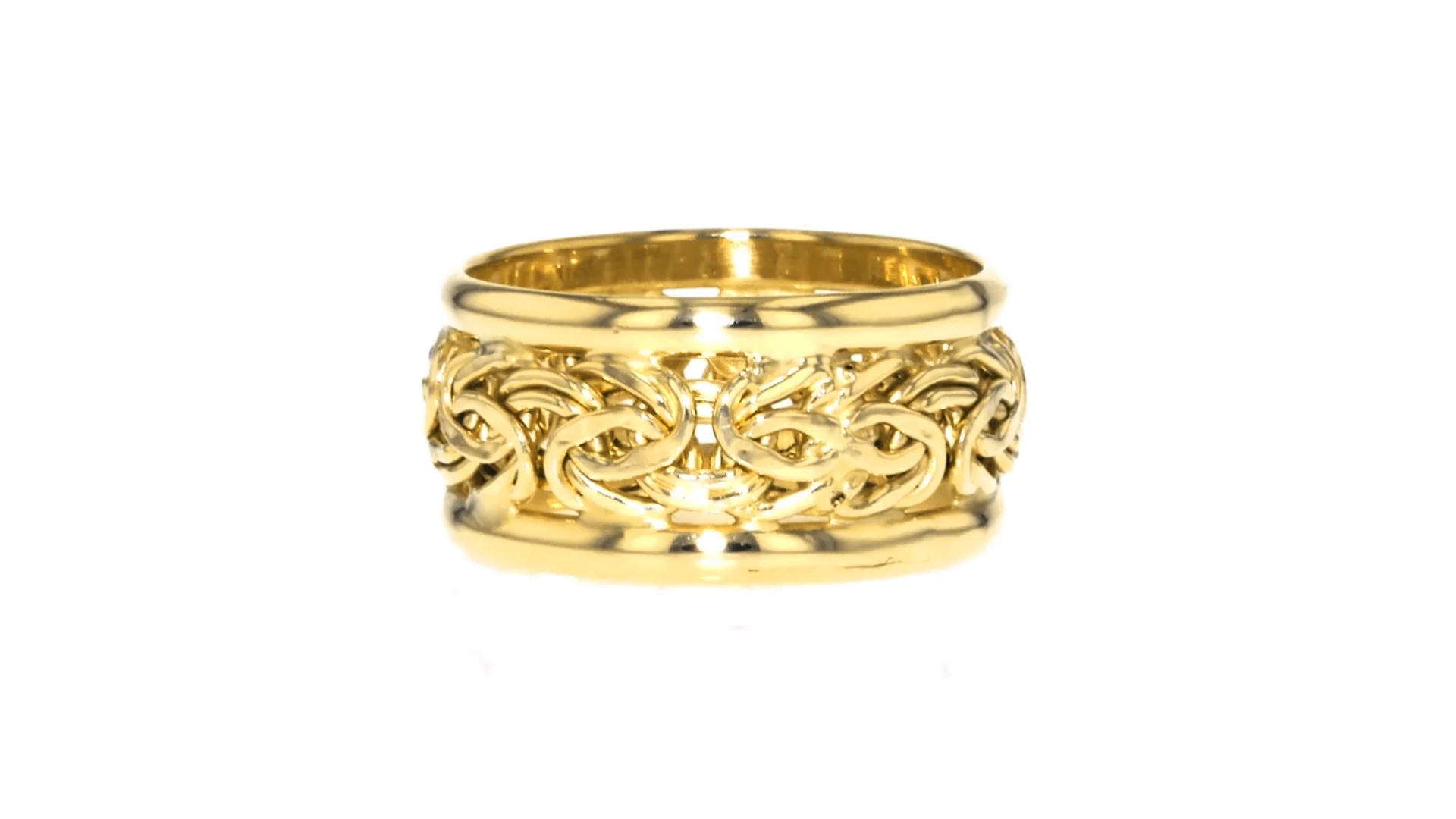 14kt Yellow Gold Bordered Byzantine Ring | Ross Simons
