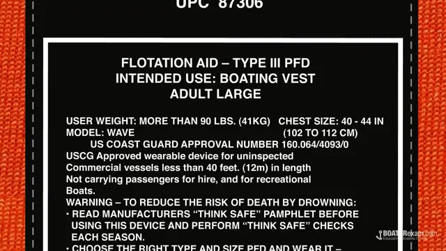 PFD (Life Jacket) Label