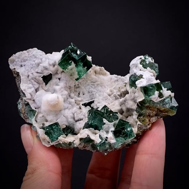 Fluorite with Aragonite