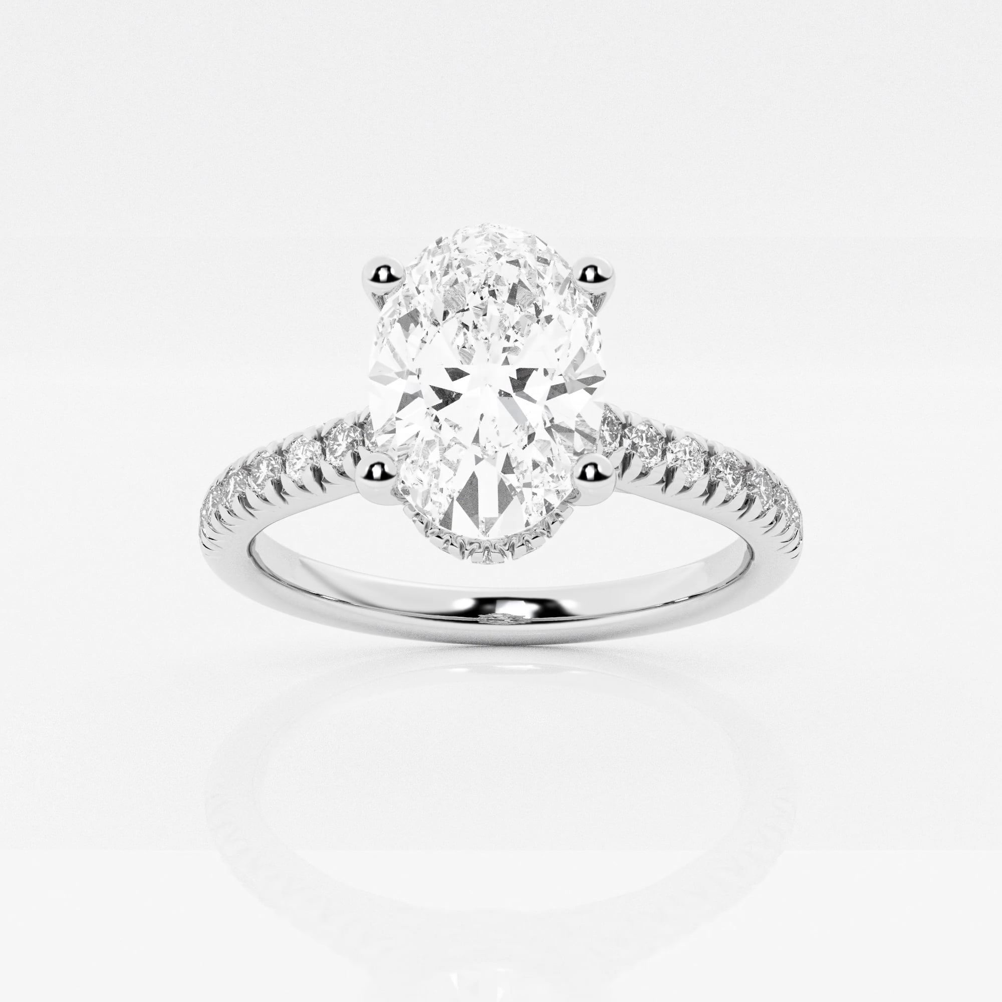 product video for 2 1/2 ctw Oval Lab Grown Diamond Hidden Halo Engagement Ring