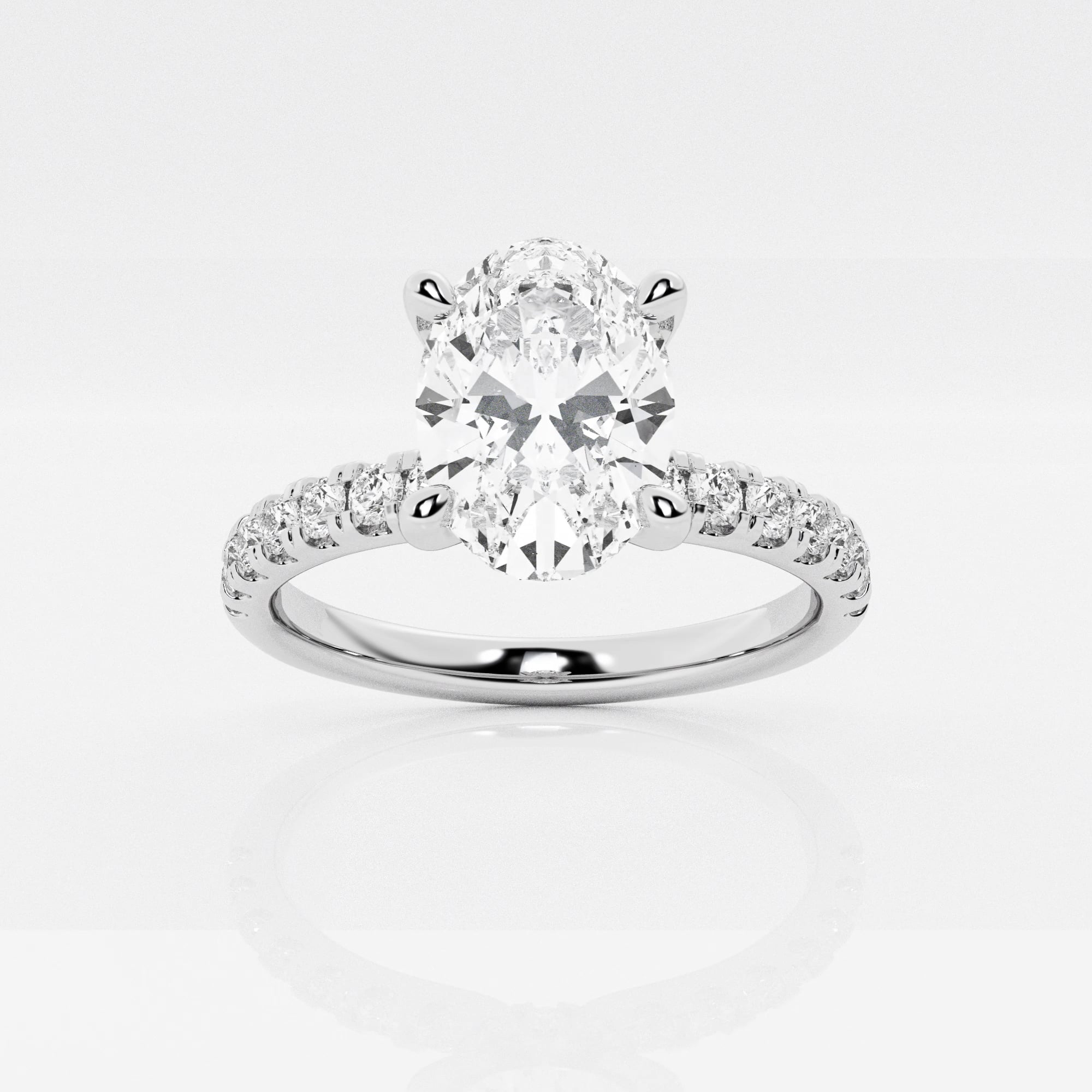 2 1/2 Ctw Oval Lab Grown Diamond Hidden Halo Engagement Ring ...