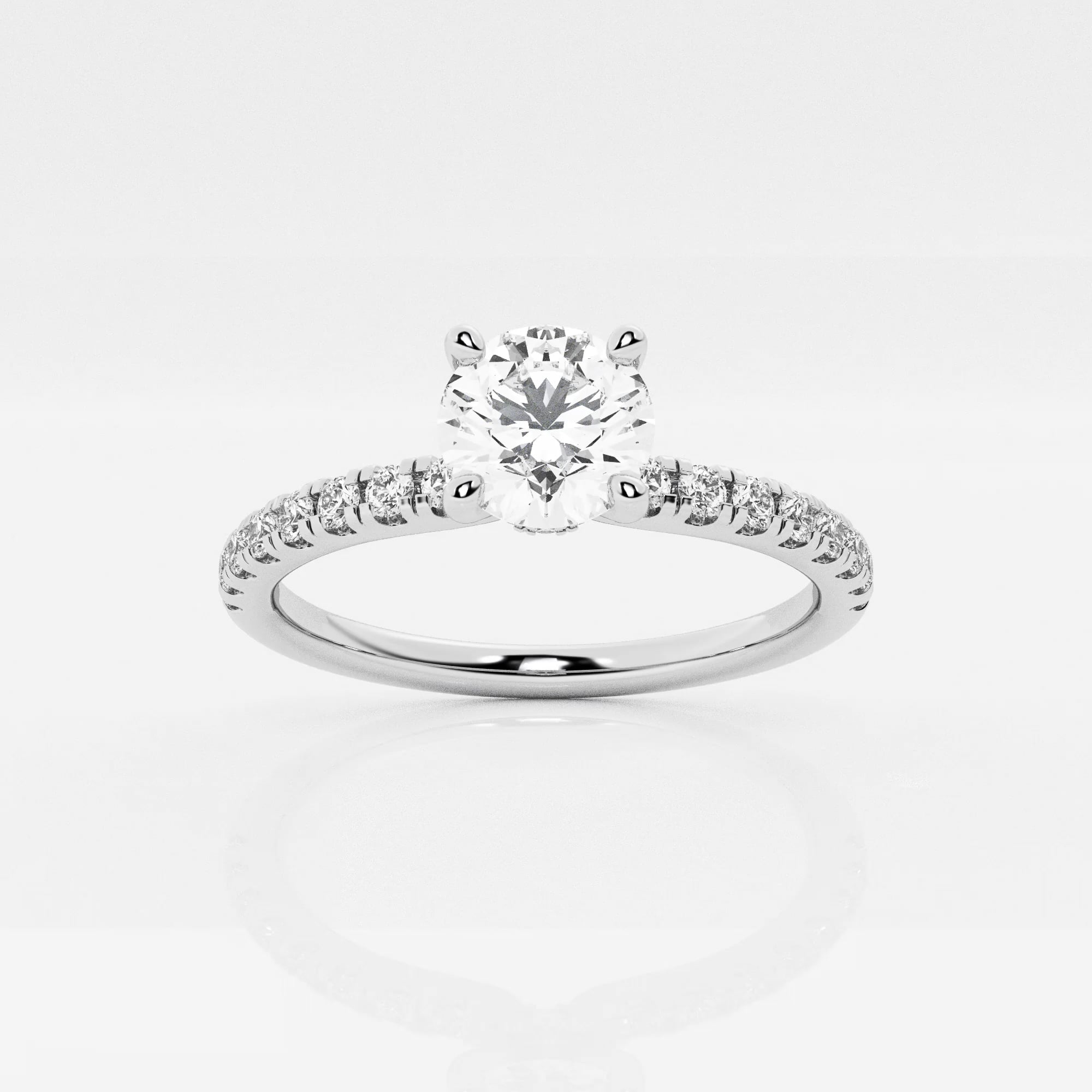 product video for 1 ctw Round Lab Grown Diamond Hidden Halo Engagement Ring