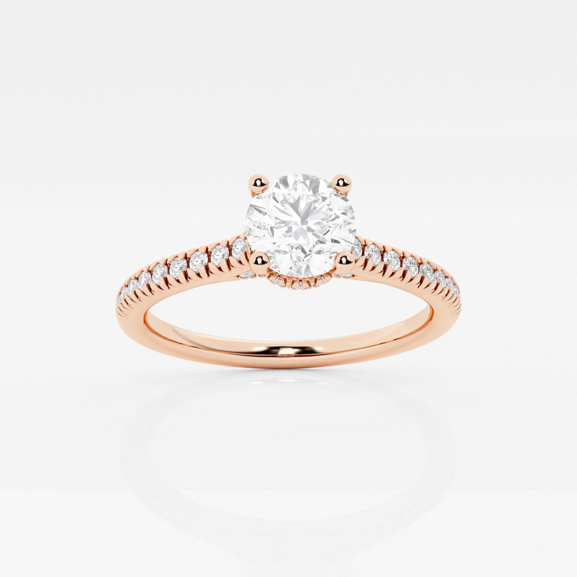 product video for 1 ctw Round Lab Grown Diamond Hidden Halo Engagement Ring