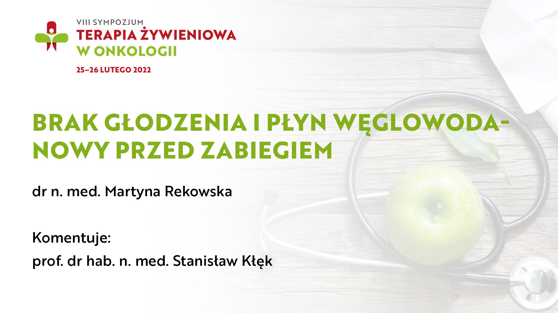 Grafika VOD dla Brak głodzenia i płyn węglowodanowy przed zabiegiem