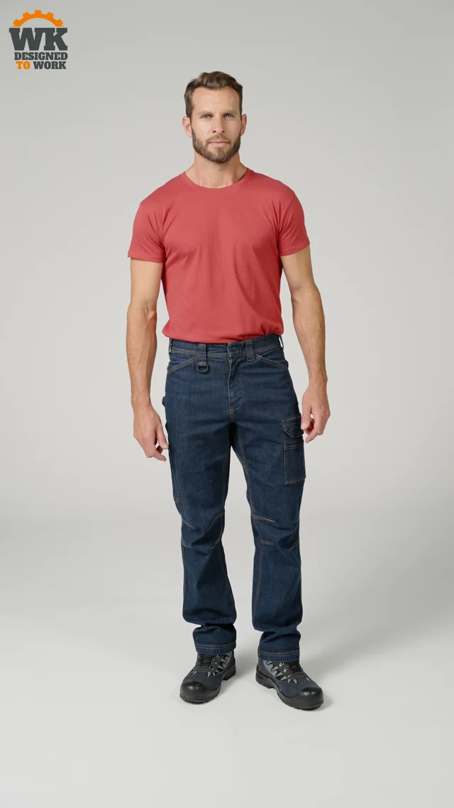 Pantalon jean de travail - Multipoches - Pratique et très fonctionnel -  Epais et résistant - Renforcé et confortable - Tailles du 36 au 54