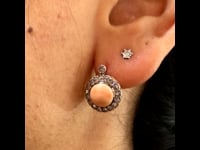 Coral, Diamond, 18ct Earrings 8281-2000