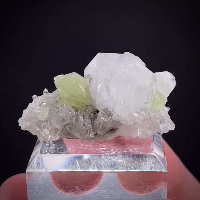 Analcime on Calcite with Prehnite