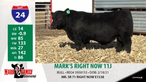 Lot #24 - MARK'S RIGHT NOW 11J