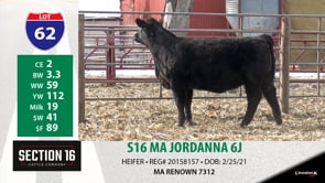 Lot #62 - S16 MA JORDANNA 6J