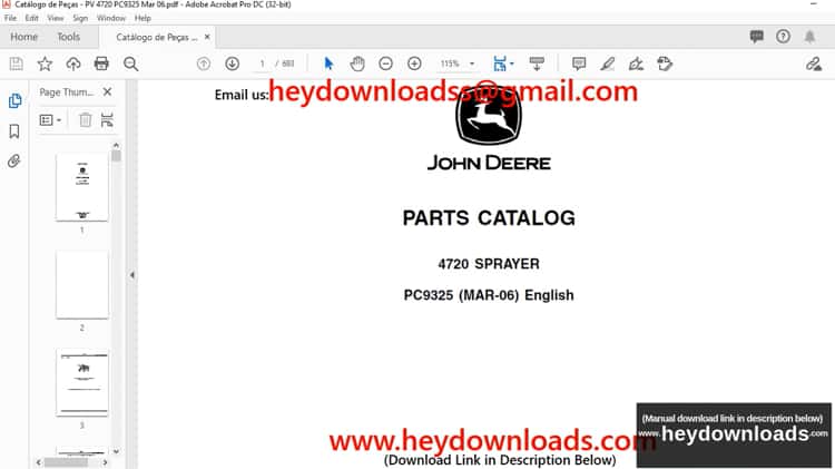 John Deere Sprayer Parts Catalog