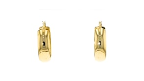 18kt Yellow Gold Over Sterling Silver Hoop Earrings. 1
