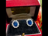 Diamond, Sapphire, 18ct Earrings 12888 8064