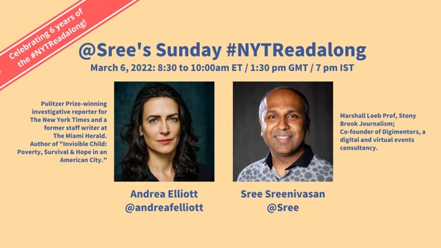 #NYTReadalong | Andrea Elliott (Pulitzer Prize-winning Investigative Reporter)