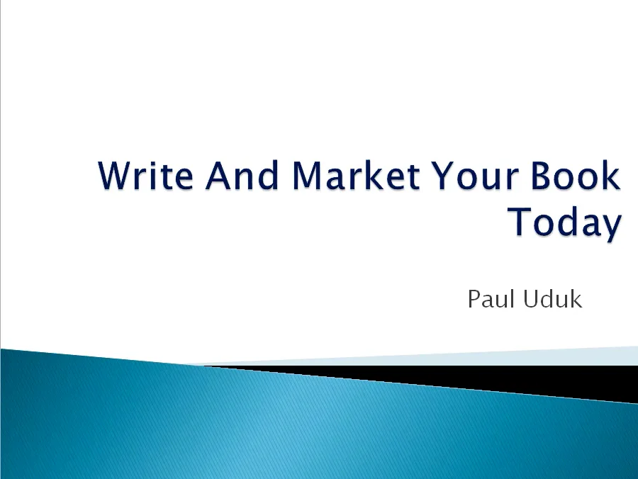 1 Why You Should Write A Book.mp4 on Vimeo