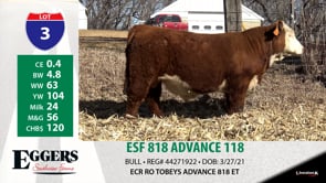 Lot #3 - ESF 818 ADVANCE 118