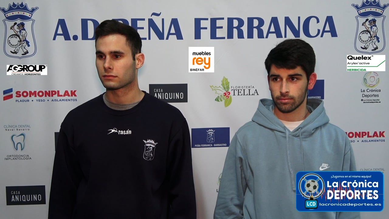 CARLOS DOMPER y JORGE ESCAPA (Jugadores Ferranca) P. Ferranca Tella 7-0 Almunia San Juan / Jornada 23 / Preferente - Gr 1