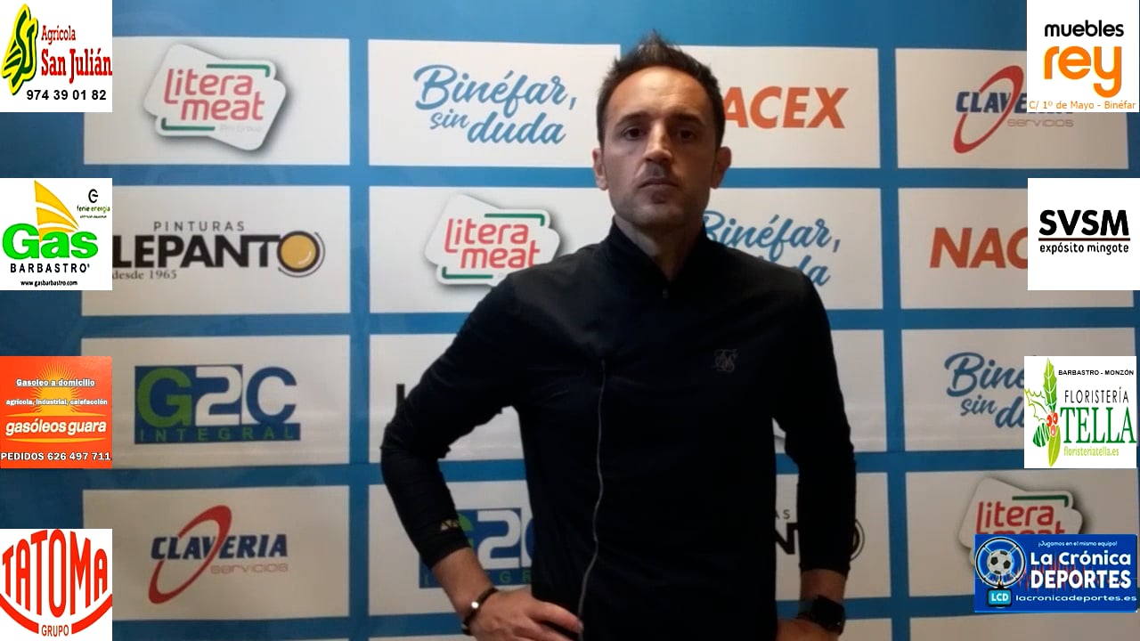 DAVID GIMÉNEZ (Entrenador CD Binéfar) CD Binéfar 1-0 CD Cuarte / J 26 / 3ª División