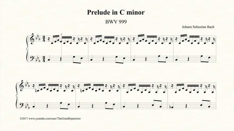 Bach, Preludio I en do menor, BWV 999Bach, Preludio I en do menor, BWV 999  