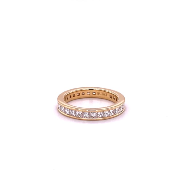 1.75 carat eternity ring (full set) in yellow gold with princess diamonds