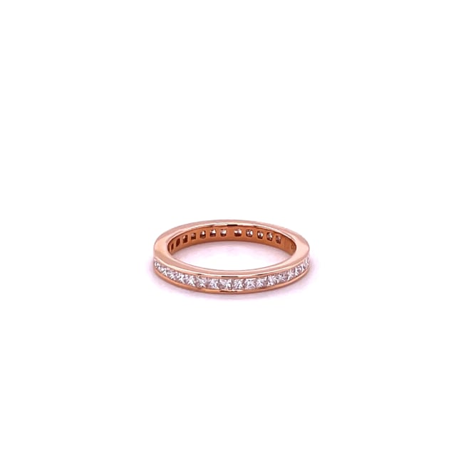 0.90 carat alliance (tour complet) en or rouge avec des petits diamants princesse