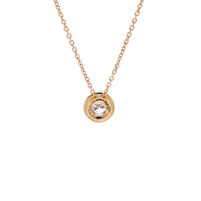 0.50 carat diamond halo necklace in yellow gold