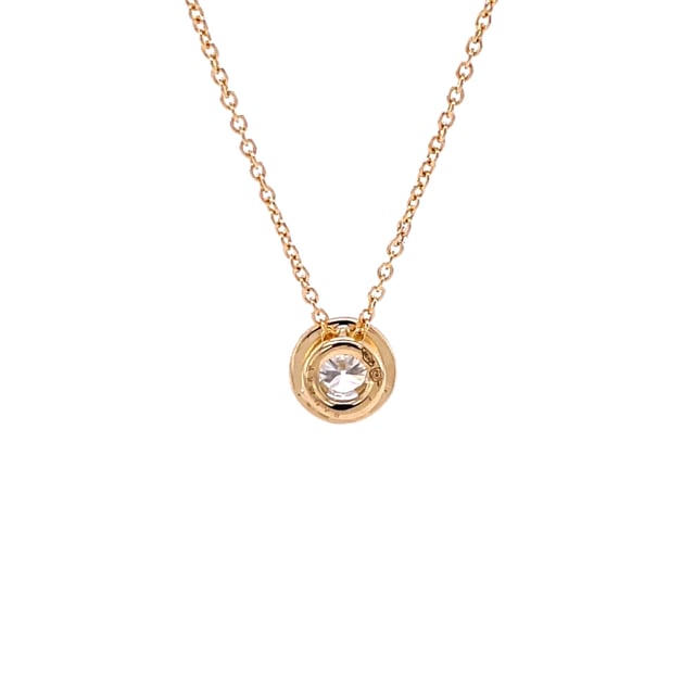 0.50 karaat diamanten halo halsketting in geel goud