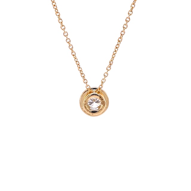 0.50 carat diamond halo necklace in yellow gold