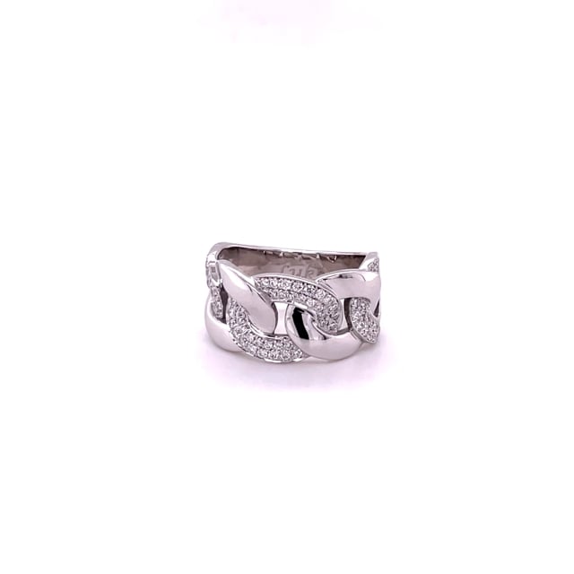 0.60 carat diamond chain ring in white gold