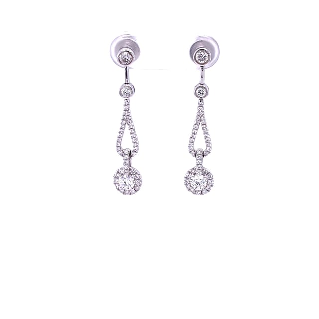 1.20 carat diamond earrings in white gold