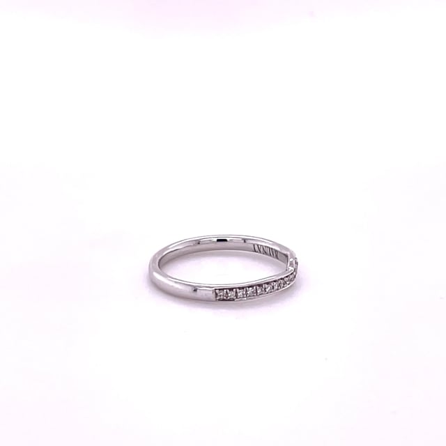 0.20 克拉弧形白金密鑲鑽石戒指(半環鑲鑽)