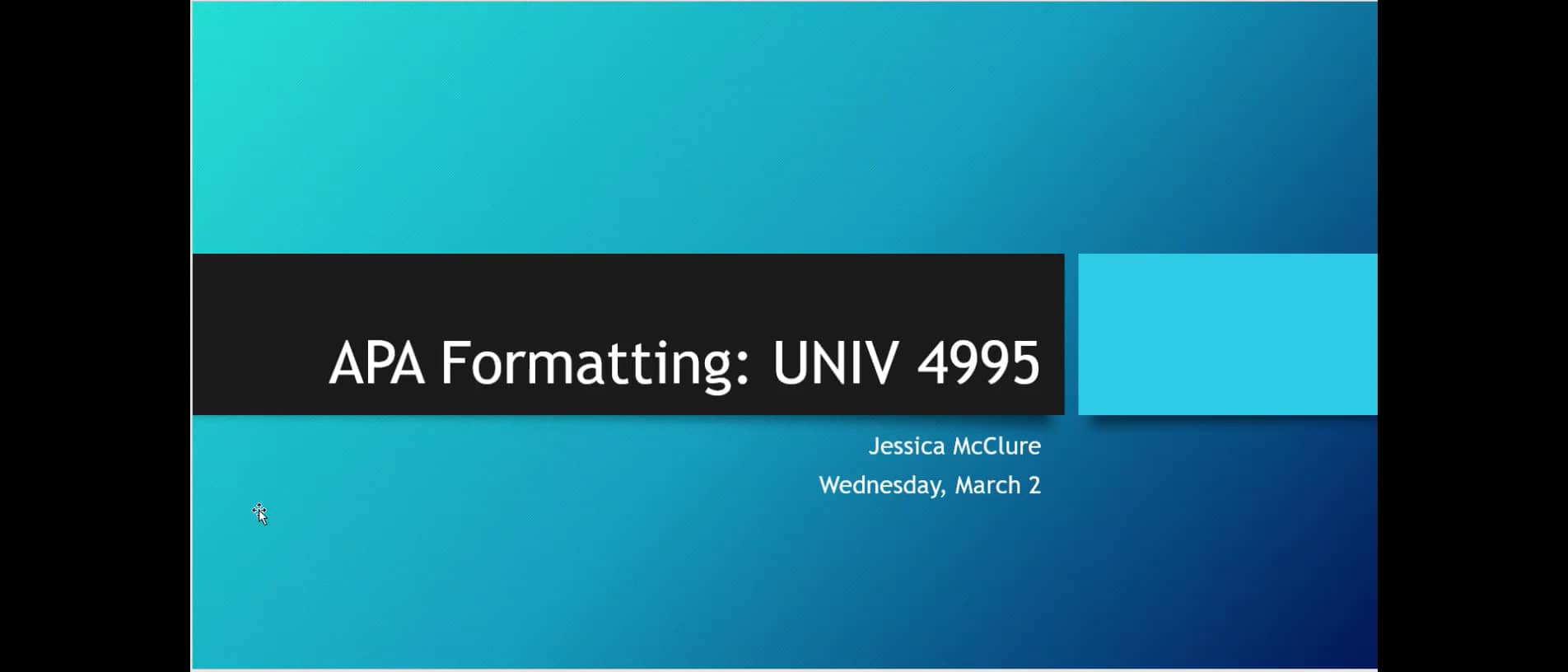 Univ 4995: Apa Format On Vimeo