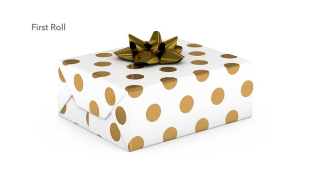 Gold and White 3-Pack Wrapping Paper, 105 sq. ft. total