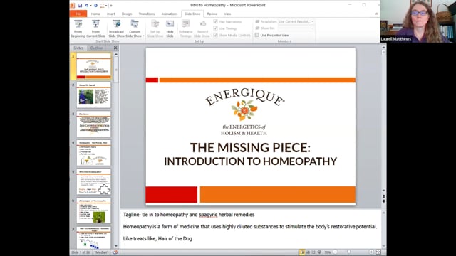 The Missing Piece, Intro to Homeopathy