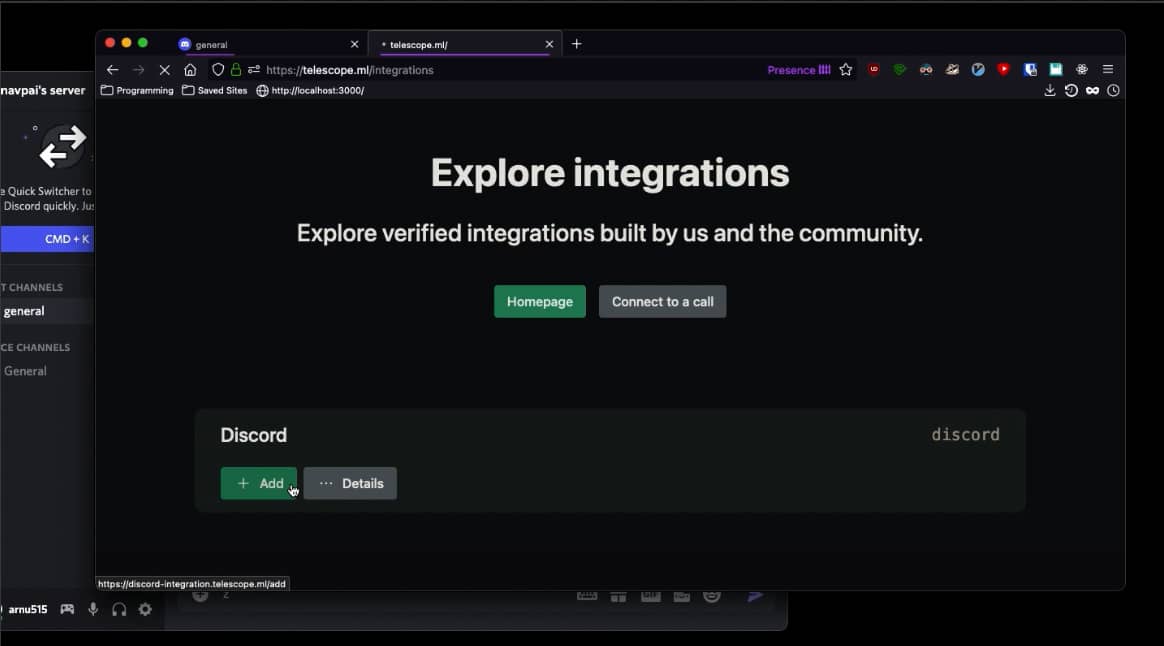 Demo video telescope discord on Vimeo