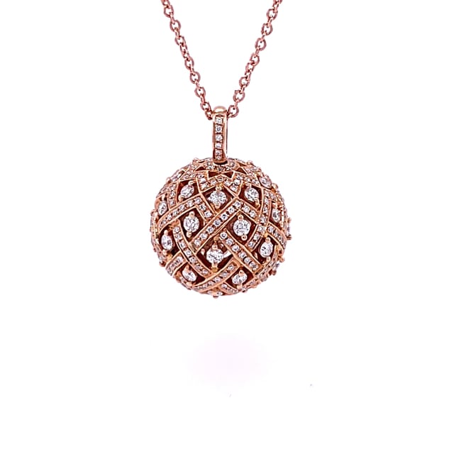 2.00 carat diamond pendant in red gold