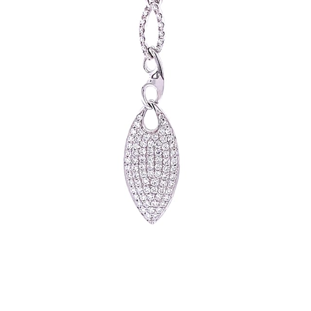 1.65 carat collier chaîne fine en or blanc avec diamants